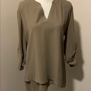 Brown Hi-Lo blouse
